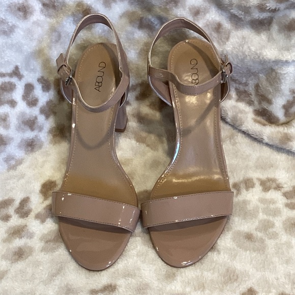 ABOUND Patent Leather Nude High Heel Sandal, Size 10 - Picture 2 of 13